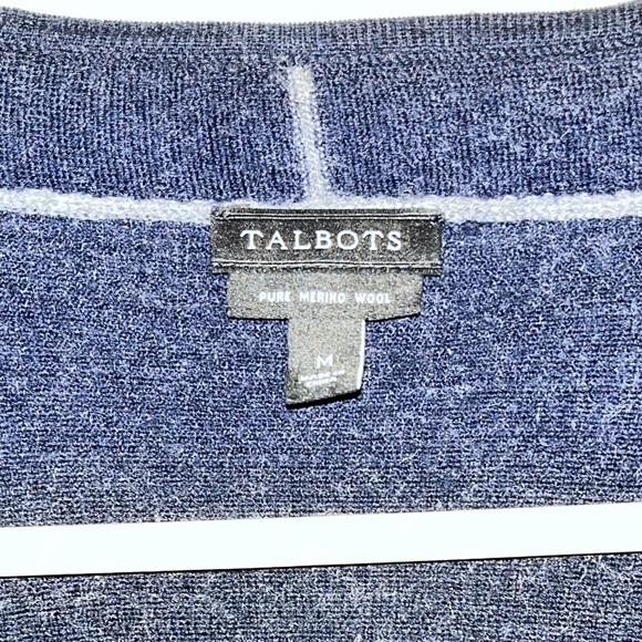 TALBOTS l Gray Blue Bold Color Block Long Cardigan Medium - Picture 2 of 6
